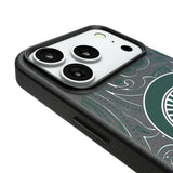 Michigan State University Spartans Paisley MagSafe Compatible Phone Case for Apple iPhone