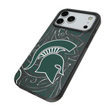 Michigan State University Spartans Paisley MagSafe Compatible Phone Case for Apple iPhone