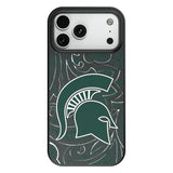 Michigan State University Spartans Paisley MagSafe Compatible Phone Case for Apple iPhone