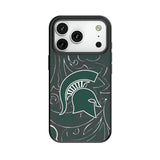 Michigan State University Spartans Paisley MagSafe Compatible Phone Case for Apple iPhone