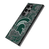 Michigan State University Spartans Paisley MagSafe Compatible Phone Case for Samsung Galaxy