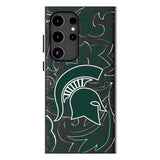 Michigan State University Spartans Paisley MagSafe Compatible Phone Case for Samsung Galaxy