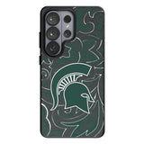 Michigan State University Spartans Paisley MagSafe Compatible Phone Case for Samsung Galaxy