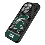 Michigan State University Spartans Personalized EndZone Plus Bump Phone Case for Apple iPhone