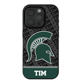 Michigan State University Spartans Personalized EndZone Plus Bump Phone Case for Apple iPhone