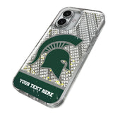 Michigan State University Spartans Personalized EndZone Plus Glitter Phone Case for Apple iPhone
