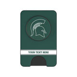 Michigan State University Spartans Personalized Endzone Solid PopSockets MagSafe-Compatible PopWallet+
