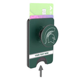 Michigan State University Spartans Personalized Endzone Solid PopSockets MagSafe-Compatible PopWallet+