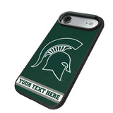 Michigan State University Spartans Personalized Stripe Bump Phone Case for Apple iPhone