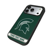 Michigan State University Spartans Personalized Stripe Bump Phone Case for Apple iPhone