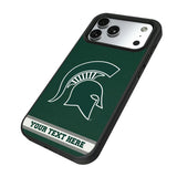 Michigan State University Spartans Personalized Stripe Bump Phone Case for Apple iPhone