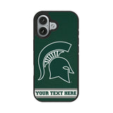 Michigan State University Spartans Personalized Stripe Bump Phone Case for Apple iPhone