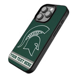 Michigan State University Spartans Personalized Stripe Bump Phone Case for Apple iPhone