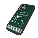 Michigan State University Spartans Personalized Stripe Bump Phone Case for Apple iPhone