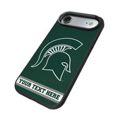 Michigan State University Spartans Personalized Stripe Bump Phone Case for Apple iPhone
