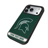 Michigan State University Spartans Personalized Stripe Bump Phone Case for Apple iPhone