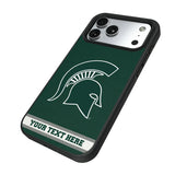Michigan State University Spartans Personalized Stripe Bump Phone Case for Apple iPhone