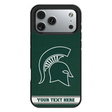 Michigan State University Spartans Personalized Stripe Bump Phone Case for Apple iPhone