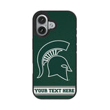 Michigan State University Spartans Personalized Stripe Bump Phone Case for Apple iPhone