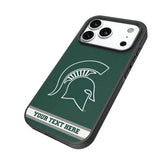 Michigan State University Spartans Personalized Stripe Bump Phone Case for Apple iPhone