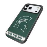 Michigan State University Spartans Personalized Stripe Bump Phone Case for Apple iPhone