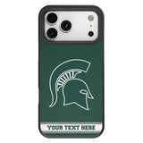 Michigan State University Spartans Personalized Stripe Bump Phone Case for Apple iPhone