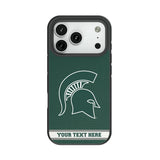 Michigan State University Spartans Personalized Stripe Bump Phone Case for Apple iPhone