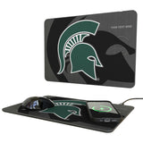 Michigan State University Spartans Personalized Tilt 15-Watt Wireless Charger and Mouse Pad