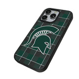 Michigan State University Spartans Plaid MagSafe Compatible Phone Case for Apple iPhone