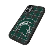 Michigan State University Spartans Plaid MagSafe Compatible Phone Case for Apple iPhone