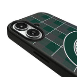 Michigan State University Spartans Plaid MagSafe Compatible Phone Case for Apple iPhone