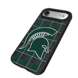Michigan State University Spartans Plaid MagSafe Compatible Phone Case for Apple iPhone