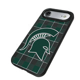 Michigan State University Spartans Plaid MagSafe Compatible Phone Case for Apple iPhone