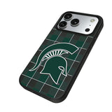 Michigan State University Spartans Plaid MagSafe Compatible Phone Case for Apple iPhone