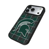 Michigan State University Spartans Plaid MagSafe Compatible Phone Case for Apple iPhone
