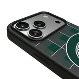 Michigan State University Spartans Plaid MagSafe Compatible Phone Case for Apple iPhone
