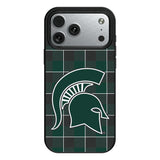 Michigan State University Spartans Plaid MagSafe Compatible Phone Case for Apple iPhone