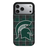 Michigan State University Spartans Plaid MagSafe Compatible Phone Case for Apple iPhone