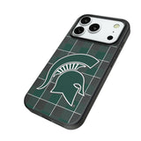 Michigan State University Spartans Plaid MagSafe Compatible Phone Case for Apple iPhone