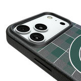 Michigan State University Spartans Plaid MagSafe Compatible Phone Case for Apple iPhone
