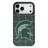Michigan State University Spartans Plaid MagSafe Compatible Phone Case for Apple iPhone