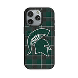 Michigan State University Spartans Plaid MagSafe Compatible Phone Case for Apple iPhone