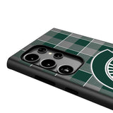 Michigan State University Spartans Plaid MagSafe Compatible Phone Case for Samsung Galaxy