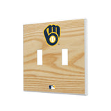 Milwaukee Brewers Baseball Bat Hidden-Screw Light Switch Plate