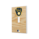 Milwaukee Brewers Baseball Bat Hidden-Screw Light Switch Plate