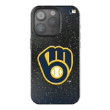 Milwaukee Brewers Linen Black Bling Phone Case for Apple iPhone