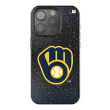 Milwaukee Brewers Linen Black Bling Phone Case for Apple iPhone
