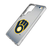 Milwaukee Brewers Linen Clear Phone Case for Samsung Galaxy