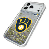 Milwaukee Brewers Linen Glitter Phone Case for Apple iPhone