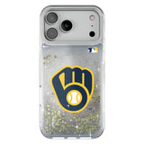 Milwaukee Brewers Linen Glitter Phone Case for Apple iPhone